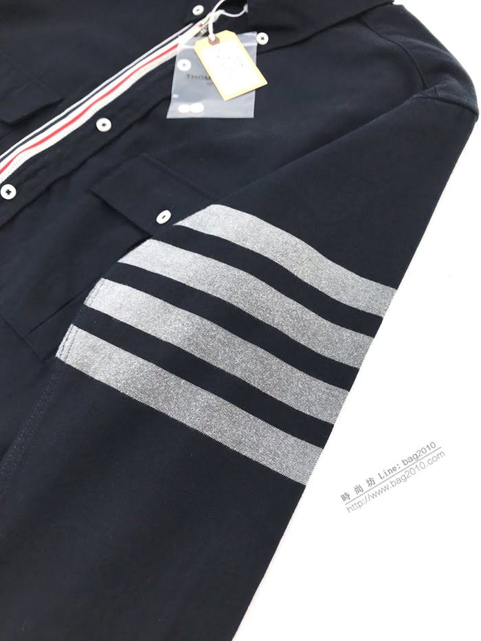 ThomBrowne男裝 TB秋裝外套 湯姆布朗2020秋冬系列最高版本法蘭絨拉鏈襯衫  ydi3314
